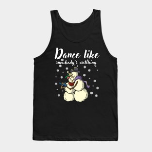 Romantic Snowman Couple Dancing Dancer Anniversary Gift Idea Tank Top